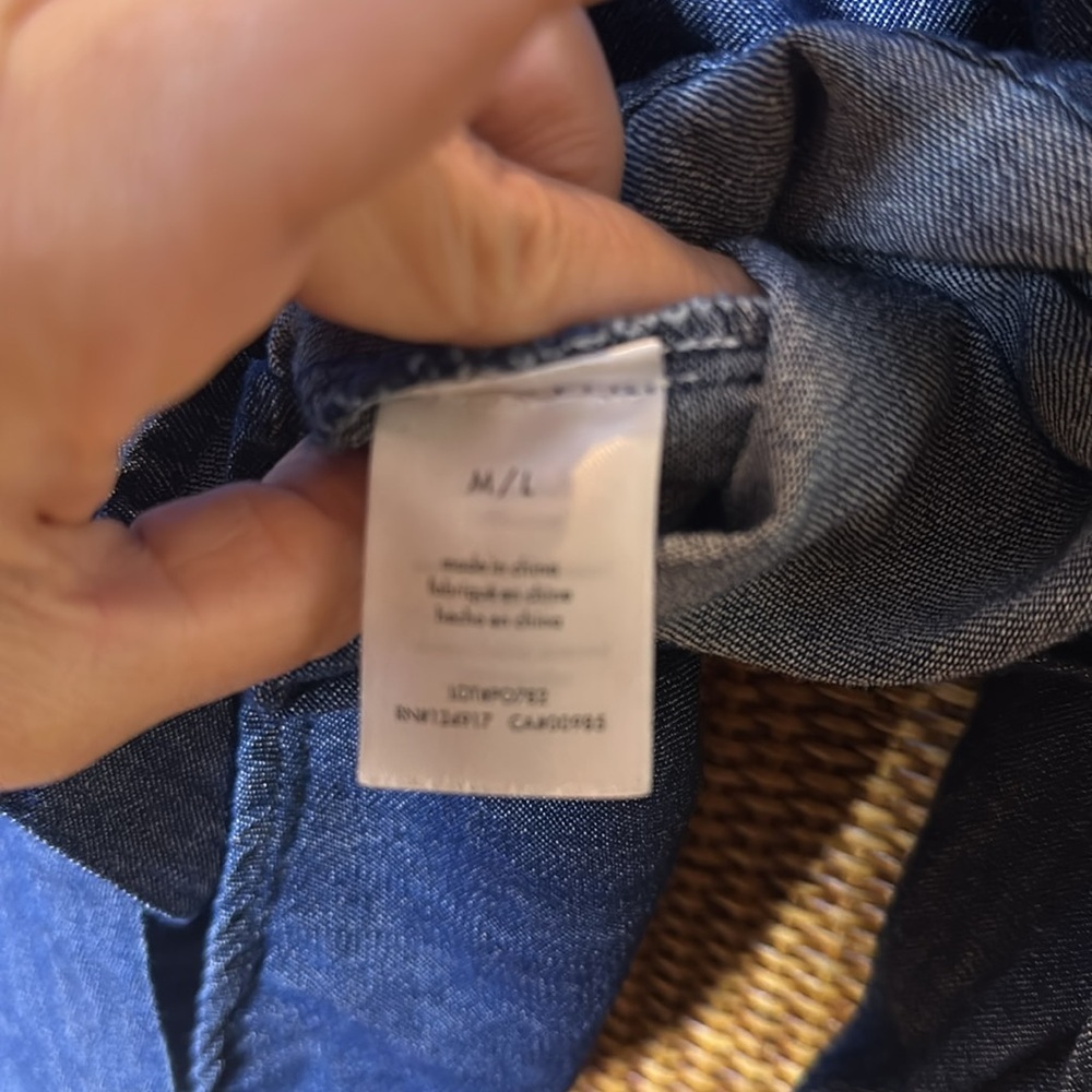 Weworewhat Dani Collared Button-Up Chambray Shirt… - image 7